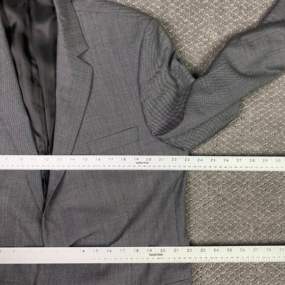 Gieves & Hawkes Blazer Sport Coat Men's 46L Silver Black Micro Dot Birdseye Wool - Picture 10 of 16